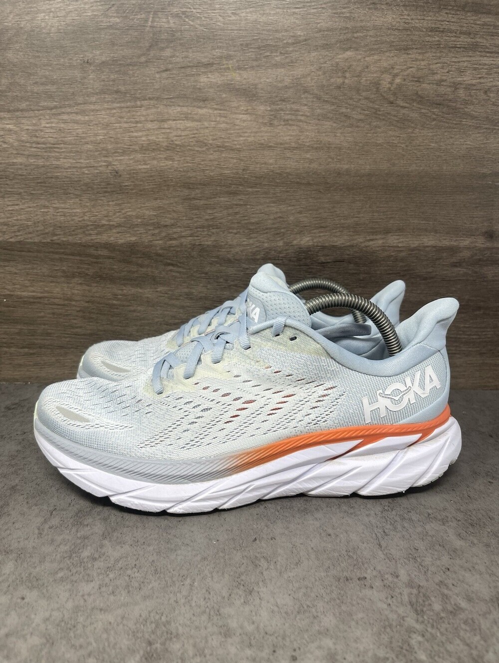 HOKA Clifton 8 Womens Size 8.5 Blue Fog Plein Air Cushioned Running Shoes